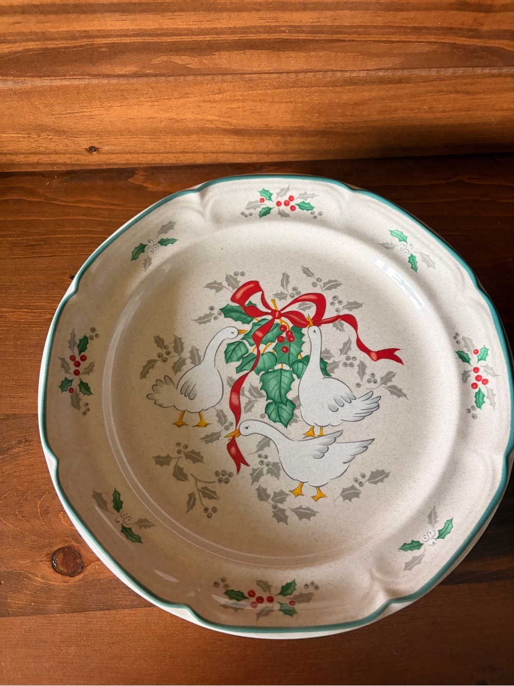 International china marmalade Christmas goose pattern dinner plates x4
